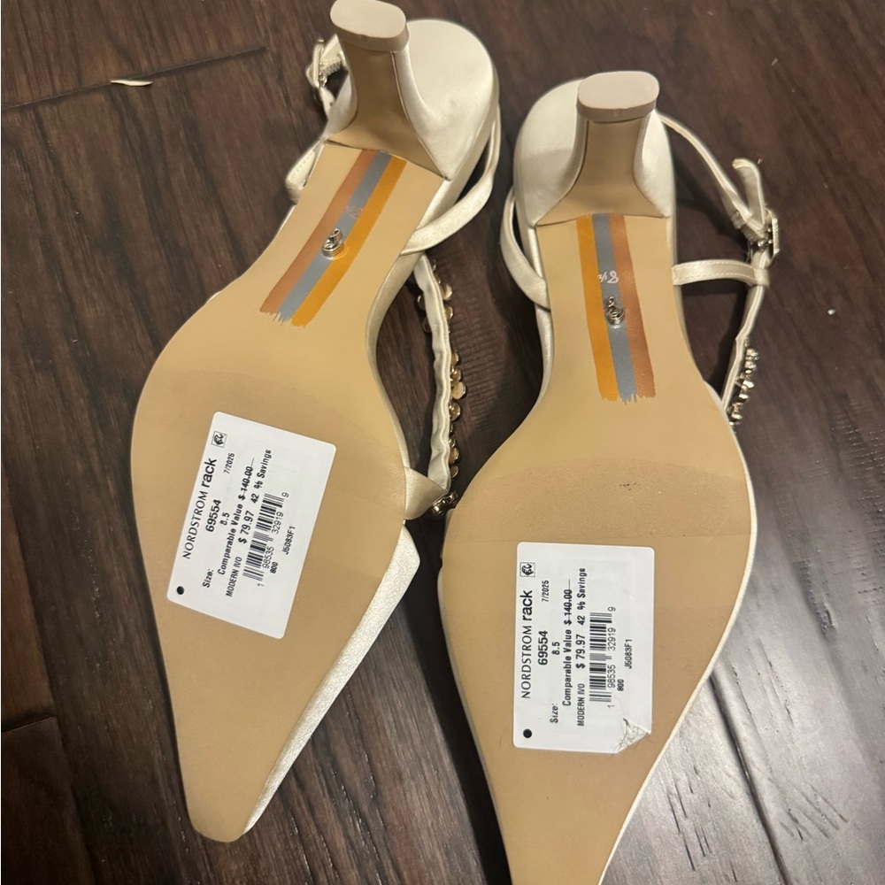 Sam Edelman Beige Embellished Heels - Picture 3 of 4